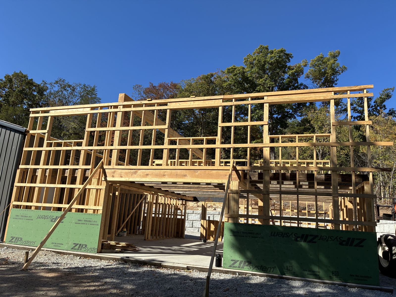 Wall framing on a new home