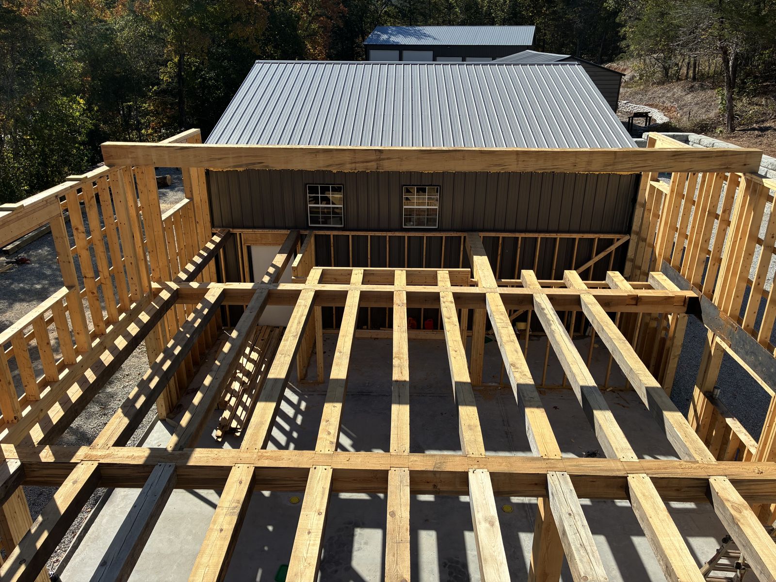 Floor joists and wall framing