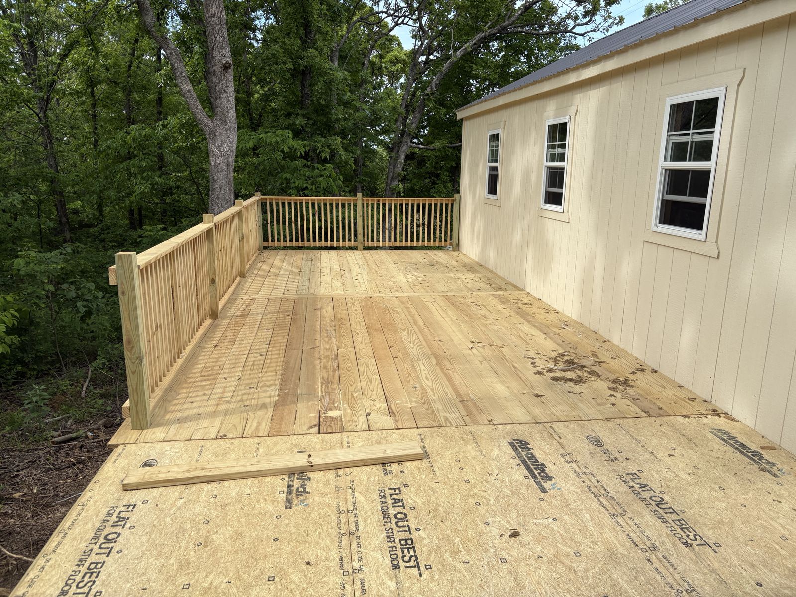 New wraparound deck on a home